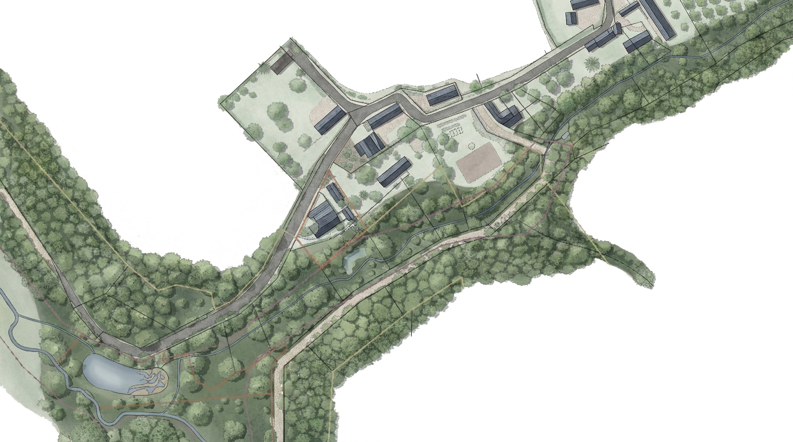 Plan de situation d'un bâtiment agricole à Ruca