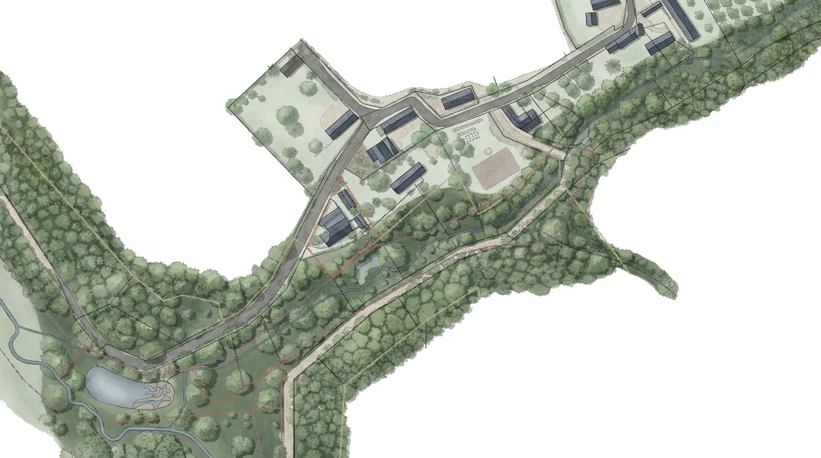 Plan de situation d'un bâtiment agricole à Ruca