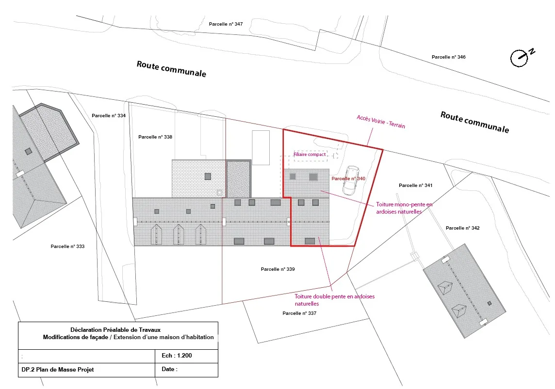 Plan de masse du projet de Pommeret