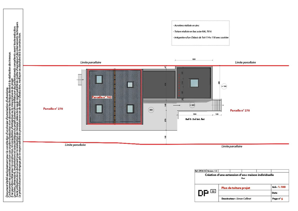 Élévation ouest de l'extension à Pléneuf-Val-André